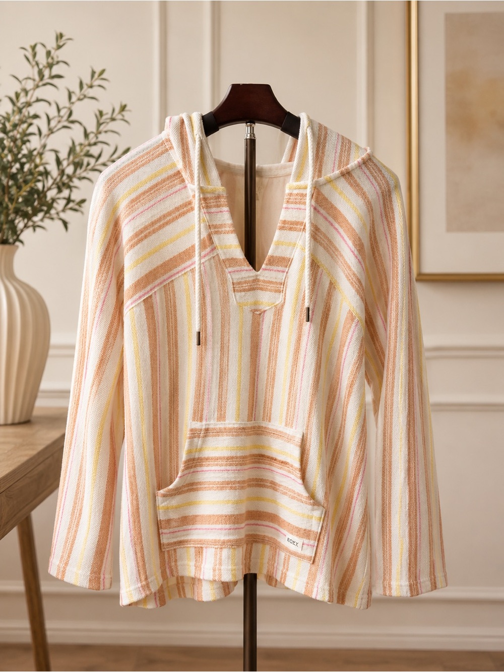 Roxy Cream Sweater with Subtle Yellow Accent